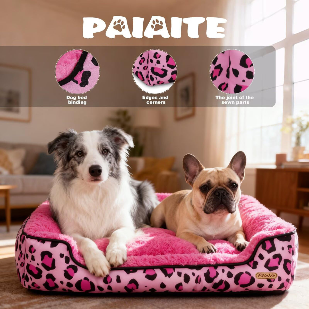 Washable Dog Bed Pink S Size P32748