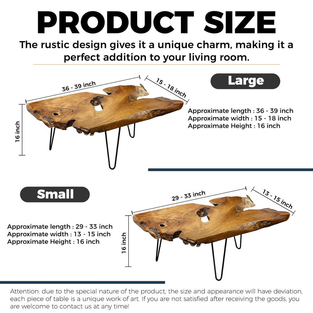 Live Edge Natural Wood Coffee Table S3777