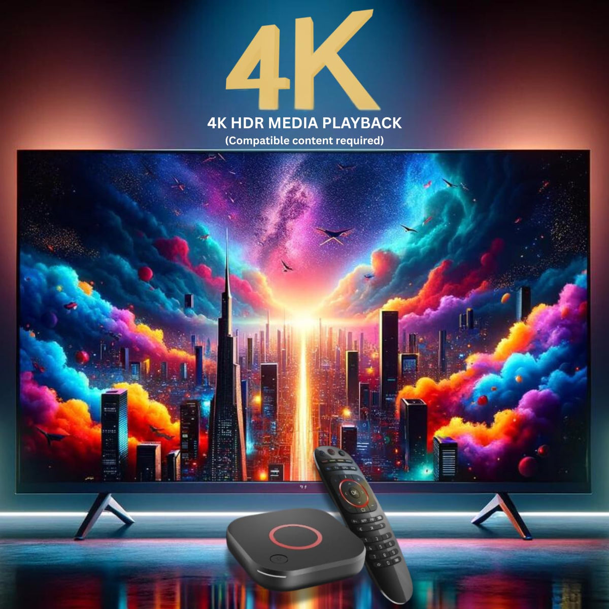 4K HDR TV Streaming Device with 1GB DDR4 RAM 4GB Flash Memory Dual-Band WiFi S19376