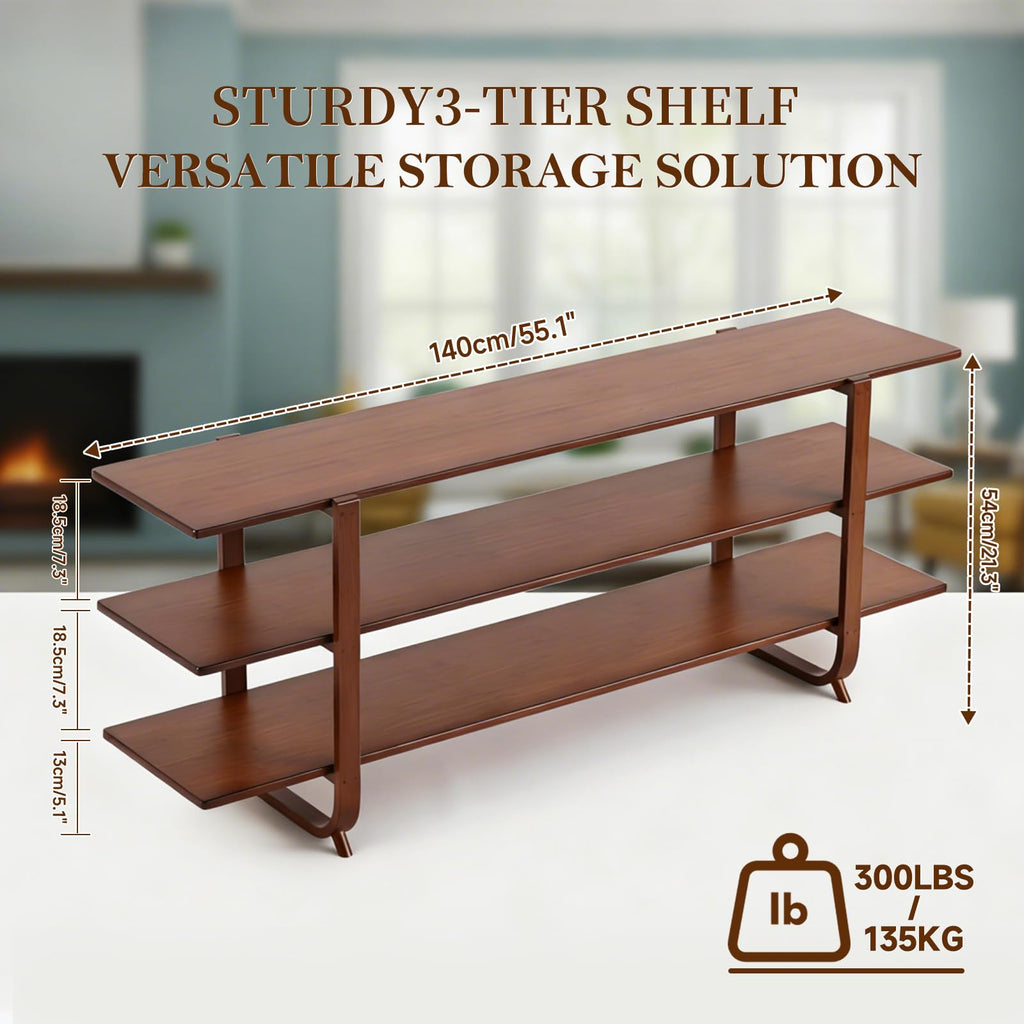 Walnut 65 Inch 3-Tier TV Stand T87165