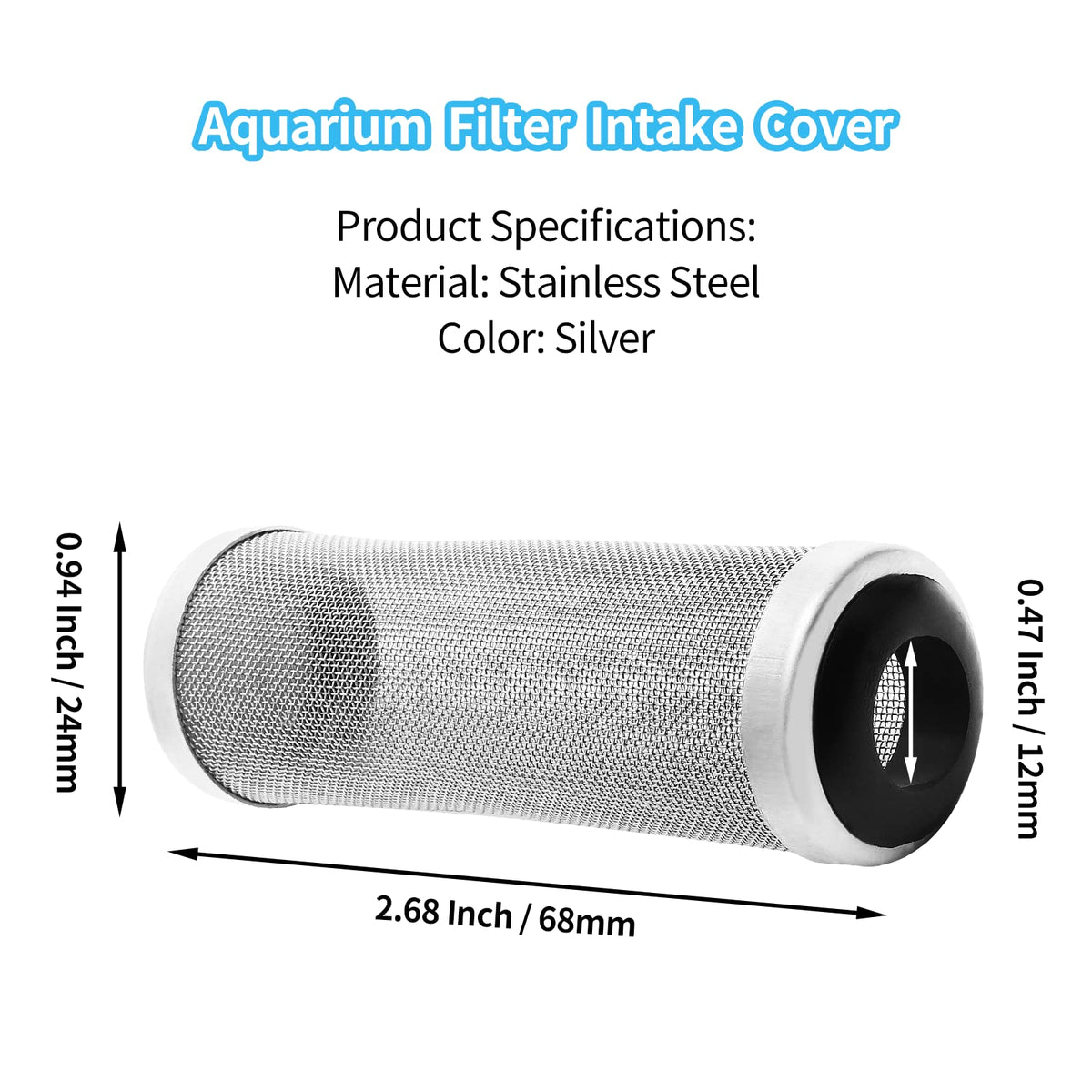 Stainless Steel Aquarium Filter Intake Cover 12mm X813632