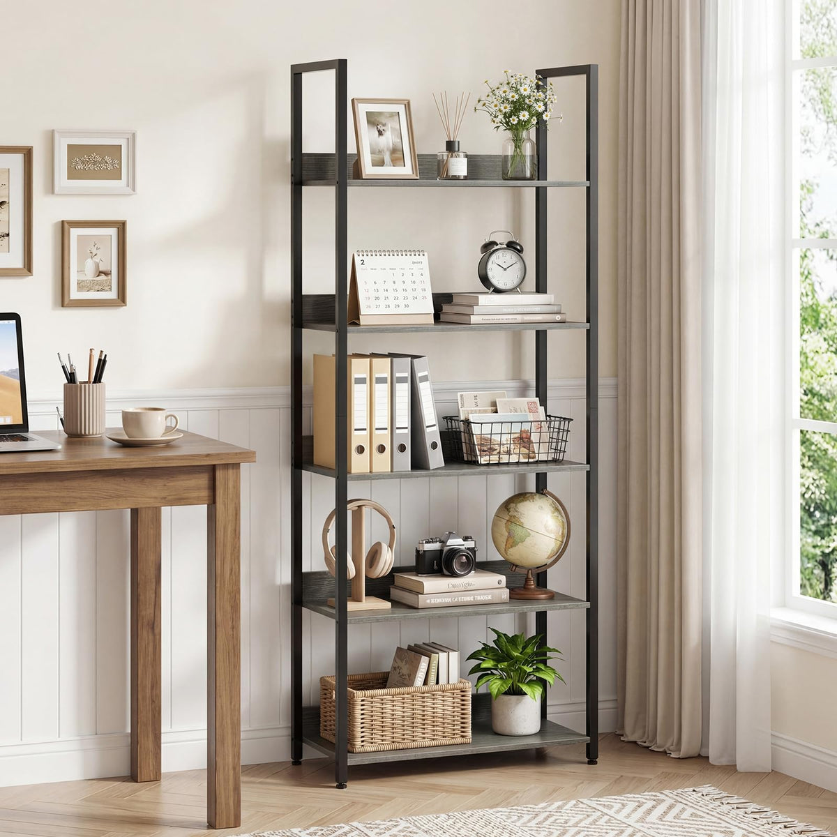 5-Tier Wooden Bookshelf Set of 2 Y9229