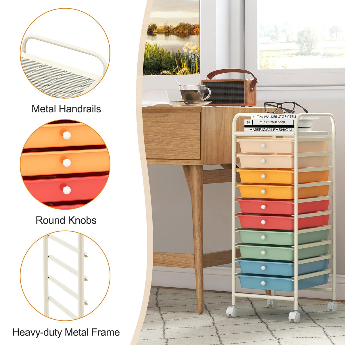 10 Drawer Rolling Storage Cart Y508508