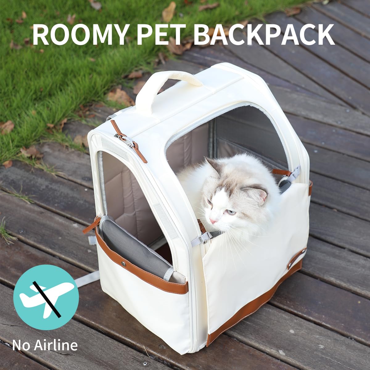 White Breathable Mesh Pet Backpack D637009
