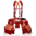 Genuine Full Grain Leather Tool Belt with Suspenders Y59277