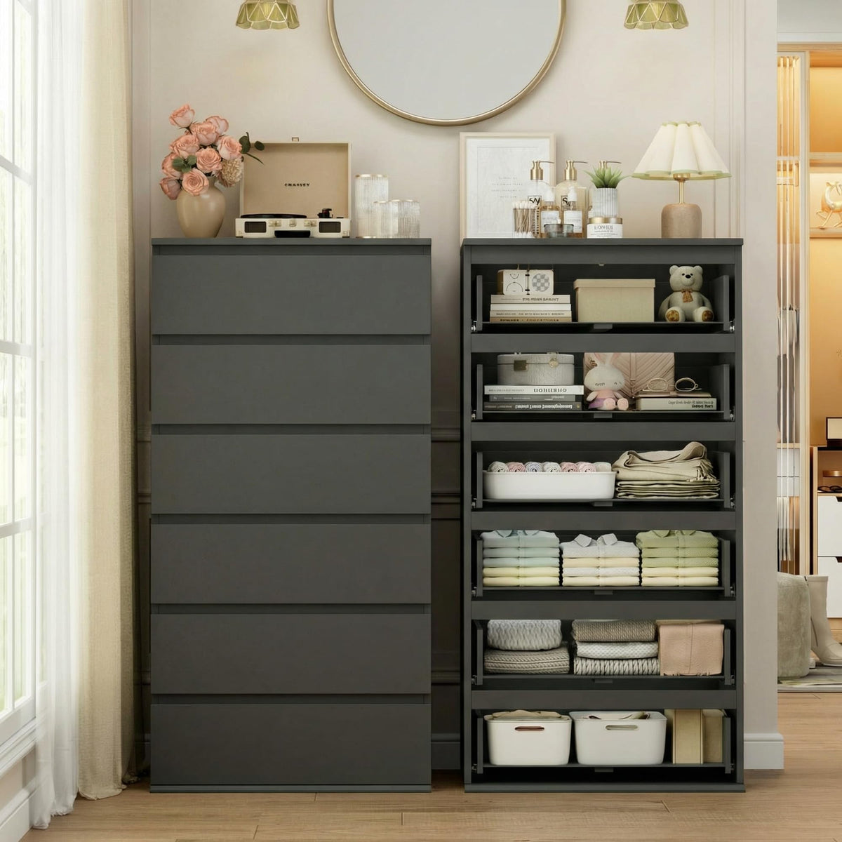Black 6 Drawer Dresser O35489
