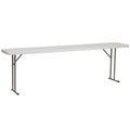 8 ft Granite White Plastic Folding Training Table V279663
