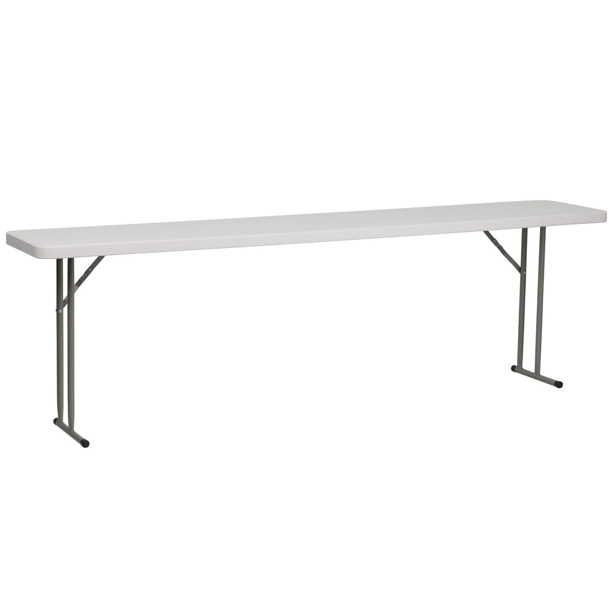8 ft Granite White Plastic Folding Training Table V279663