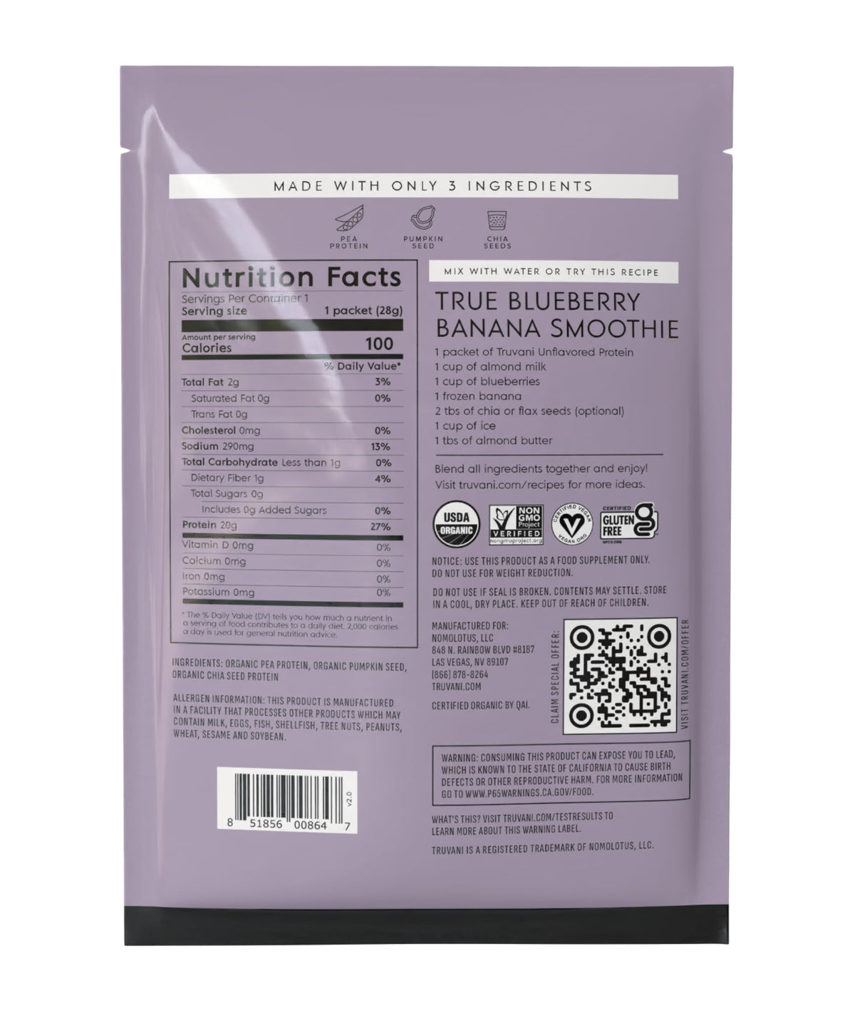 Organic Plant Based Protein Powder D1265