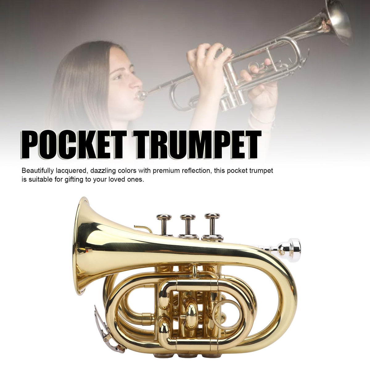 Bb Pocket Trumpet with 7C Mouthpiece and Hard Case X770777