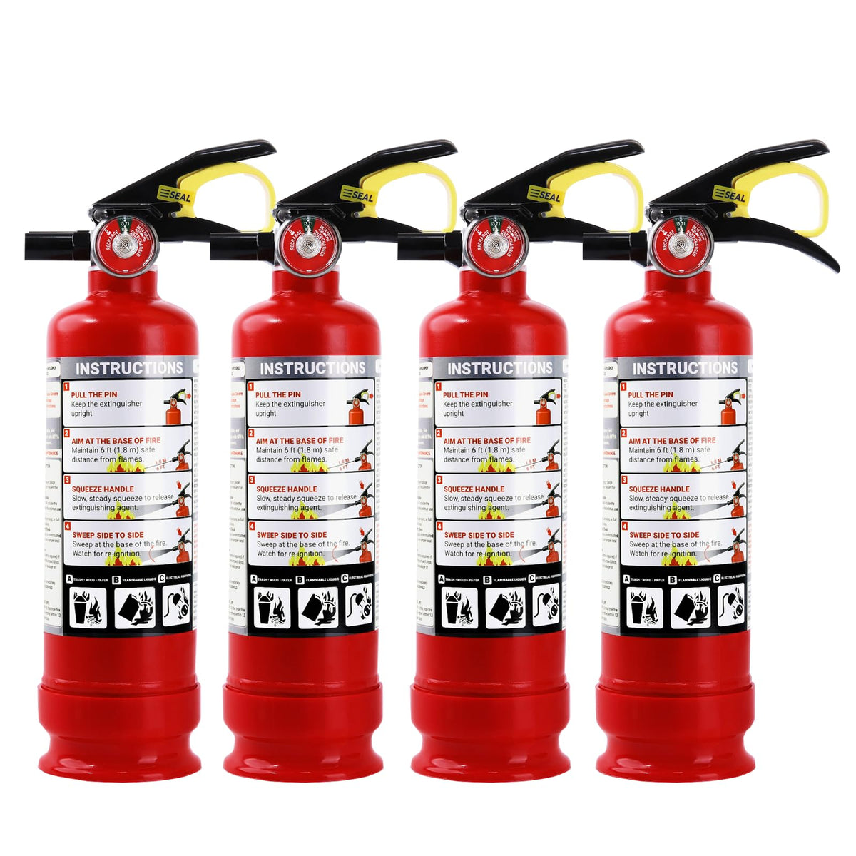 2.5 lb ABC Dry Chemical Fire Extinguishers 4-Pack Q88801