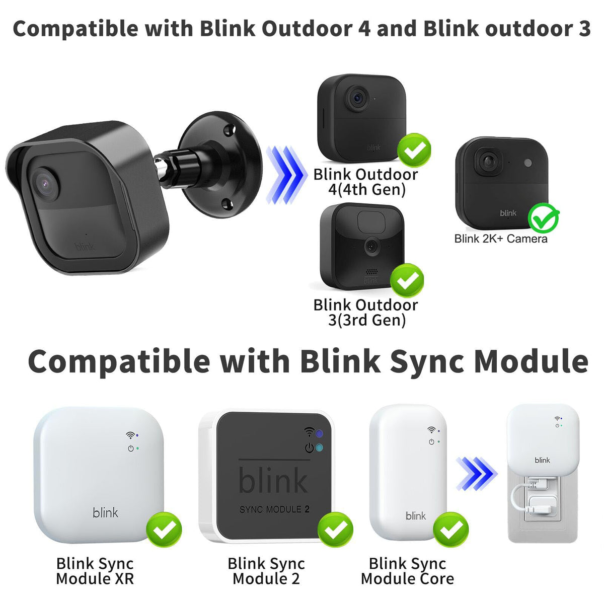 Black 2 Pack Weatherproof Adjustable Camera Mount Z7612