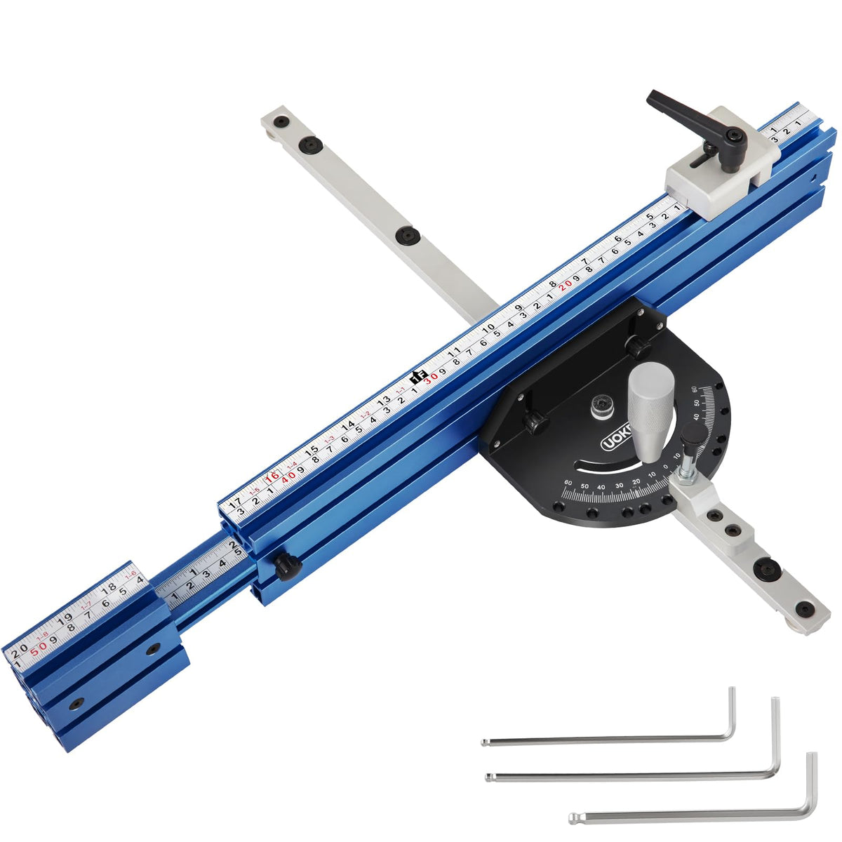 Table Saw Miter Gauge Fence with 11 Preset Angle Stops J464