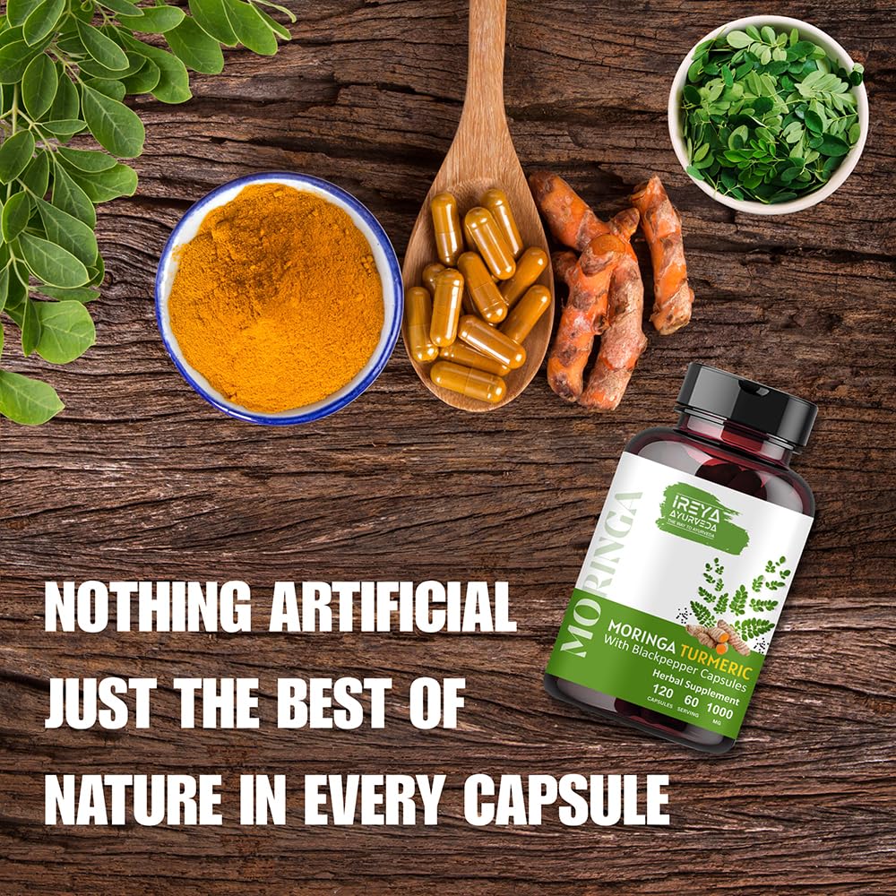 Organic Moringa Turmeric Black Pepper 120 Capsules C892