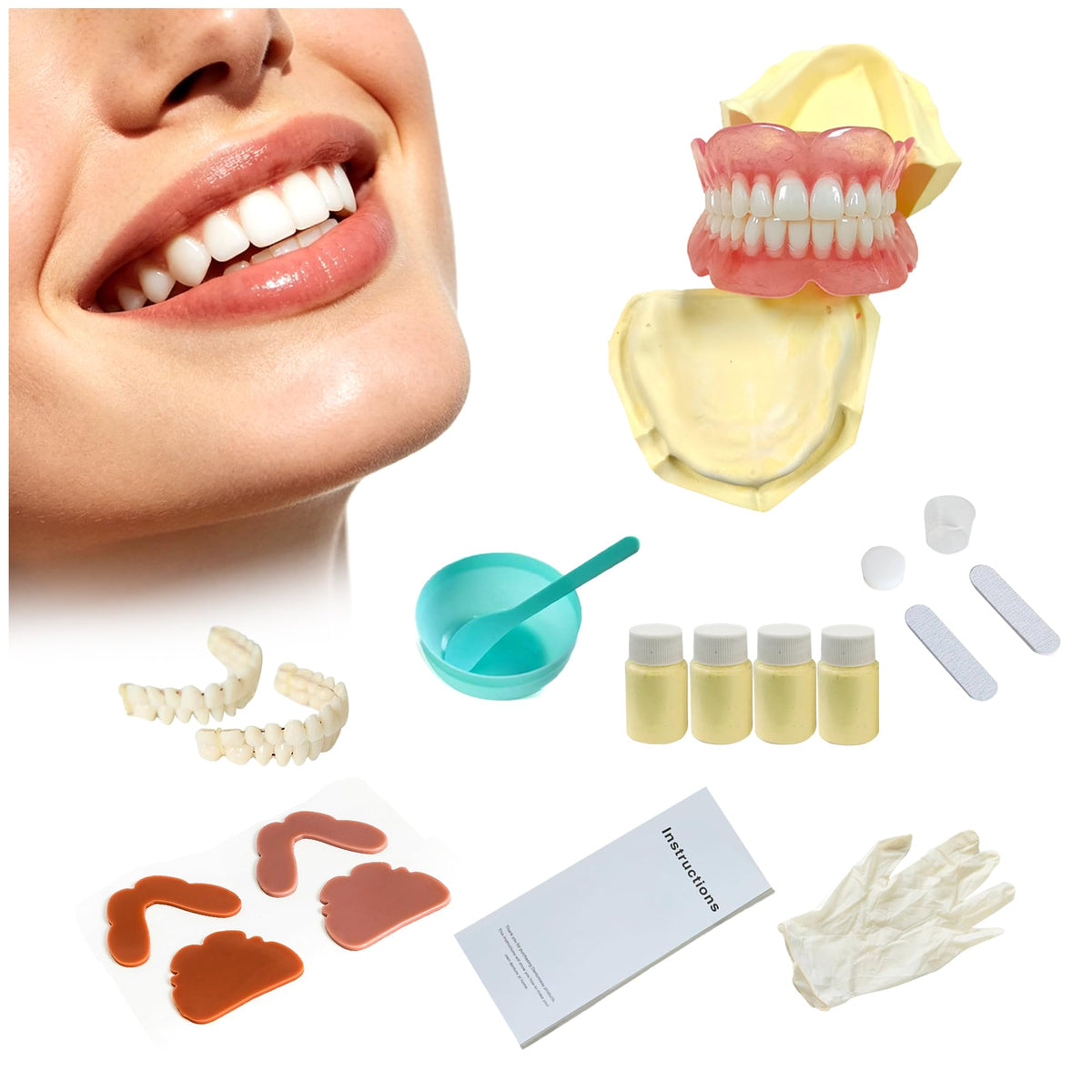 Moldable Temporary False Teeth Kit V500
