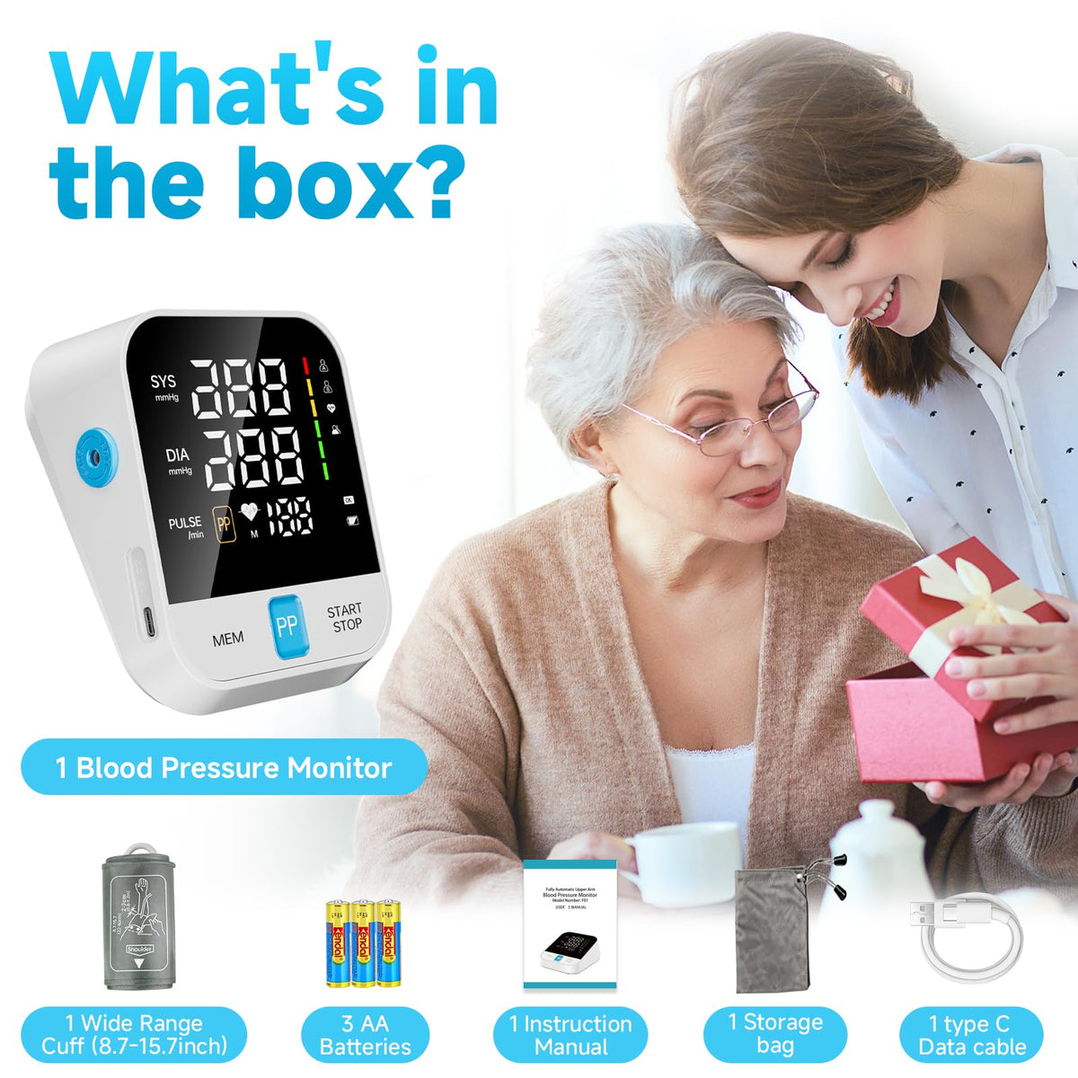 Automatic Upper Arm Blood Pressure Monitor with Large Cuff V203294