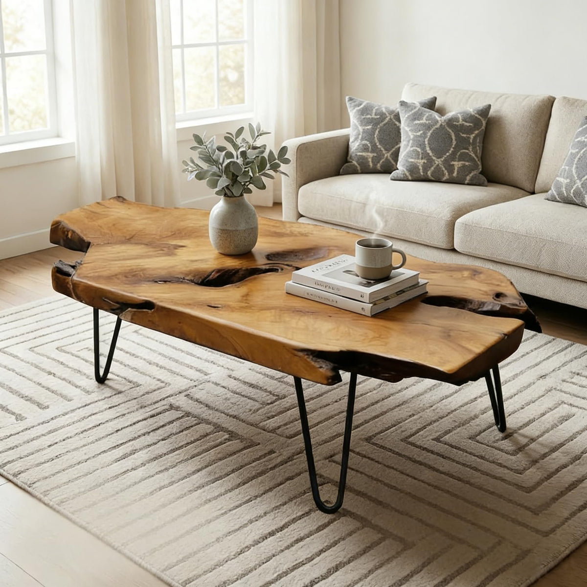 Live Edge Natural Wood Coffee Table S3777