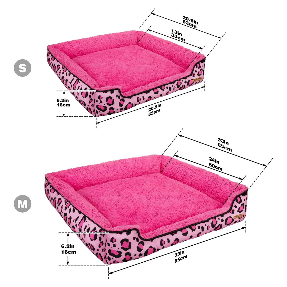 Washable Dog Bed Pink S Size P32748