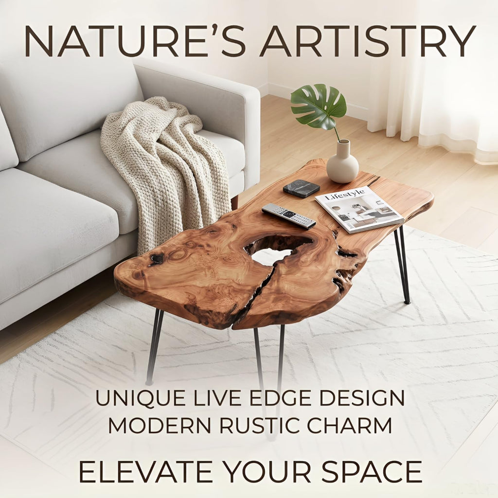 Live Edge Natural Wood Coffee Table S3777
