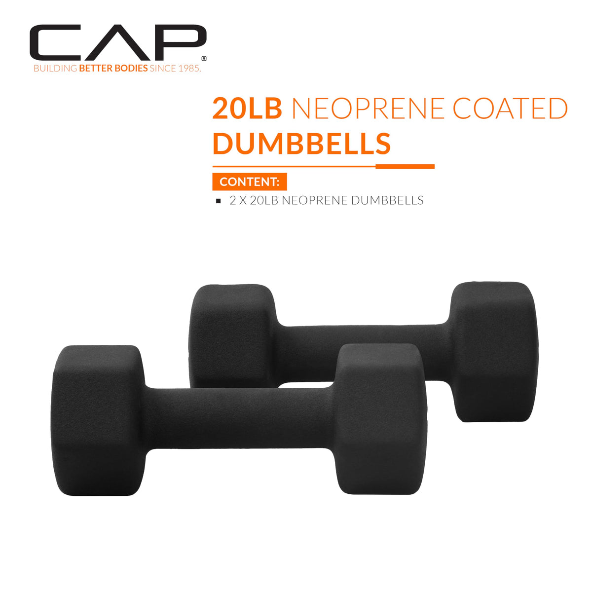 Black 20 lb Neoprene Dumbbell Pair Y5882