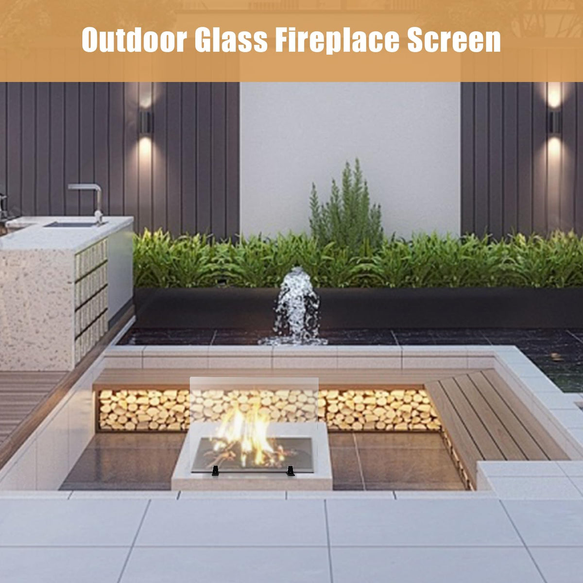 Tempered Glass Fireplace Screen 26" x 36" I463