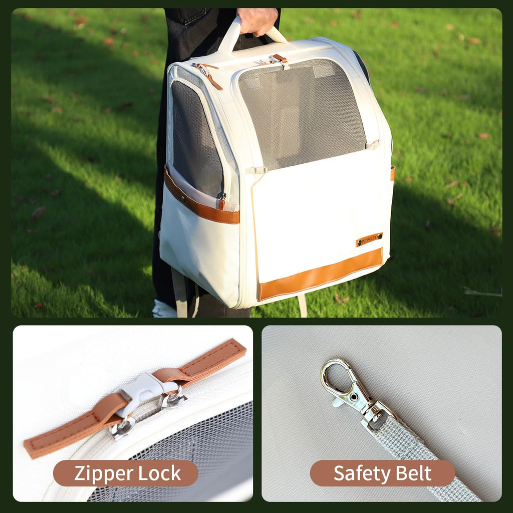 White Breathable Mesh Pet Backpack D637009