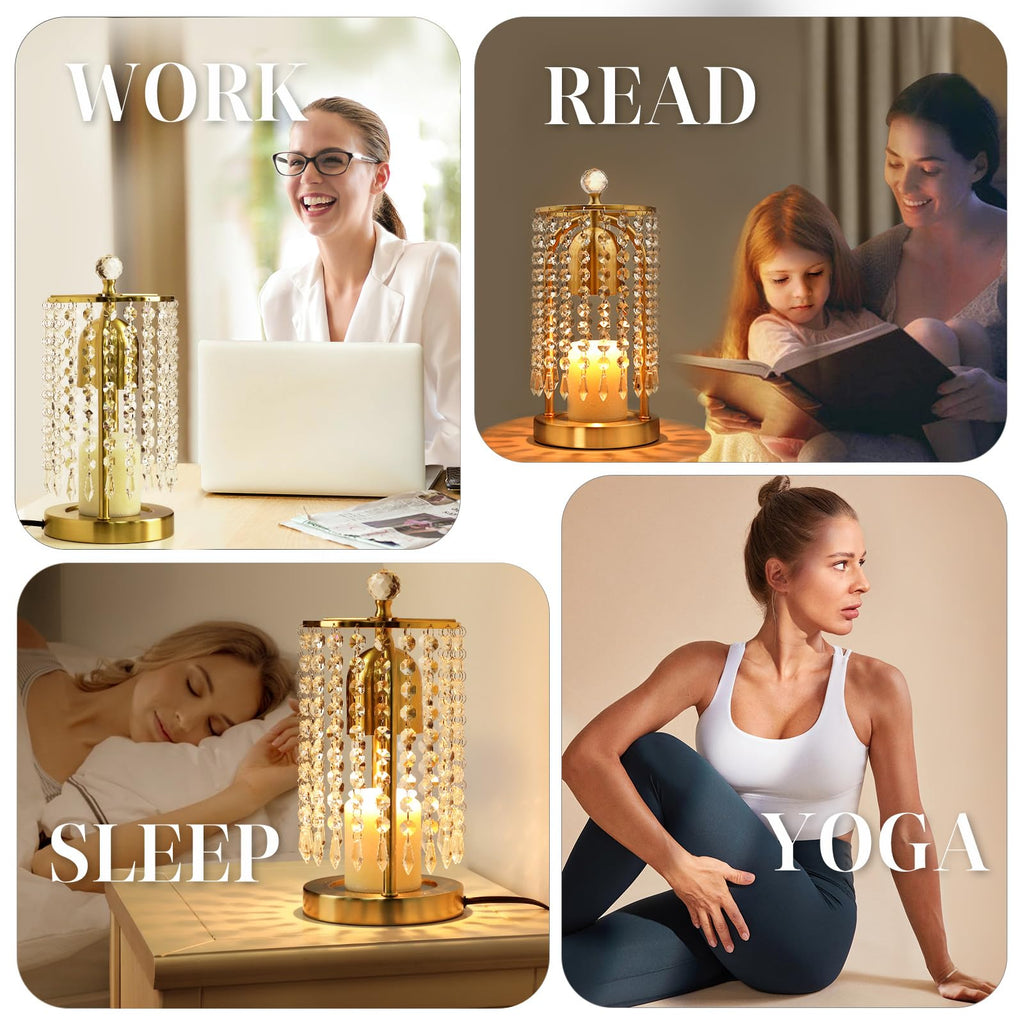 Gold Candle Warmer Lamp with Timer and Dimmer K35905