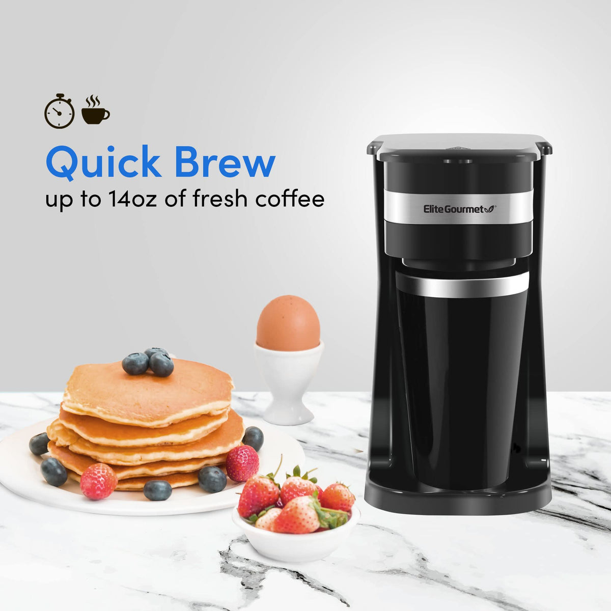 Single-Serve Coffee Maker with 14Oz Stainless Steel Travel Mug K9812