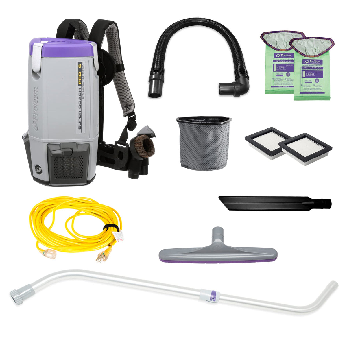 6 Quart Corded Backpack Vacuum with Telescoping Wand Tool Kit R5925