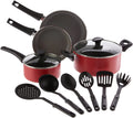 12 Piece Nonstick Red Cookware Set P65411
