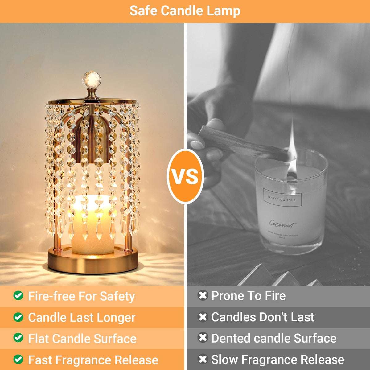 Gold Candle Warmer Lamp with Timer and Dimmer K35905