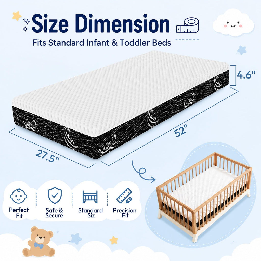 52 x 27 Dual-Sided Memory Foam Crib Mattress N583