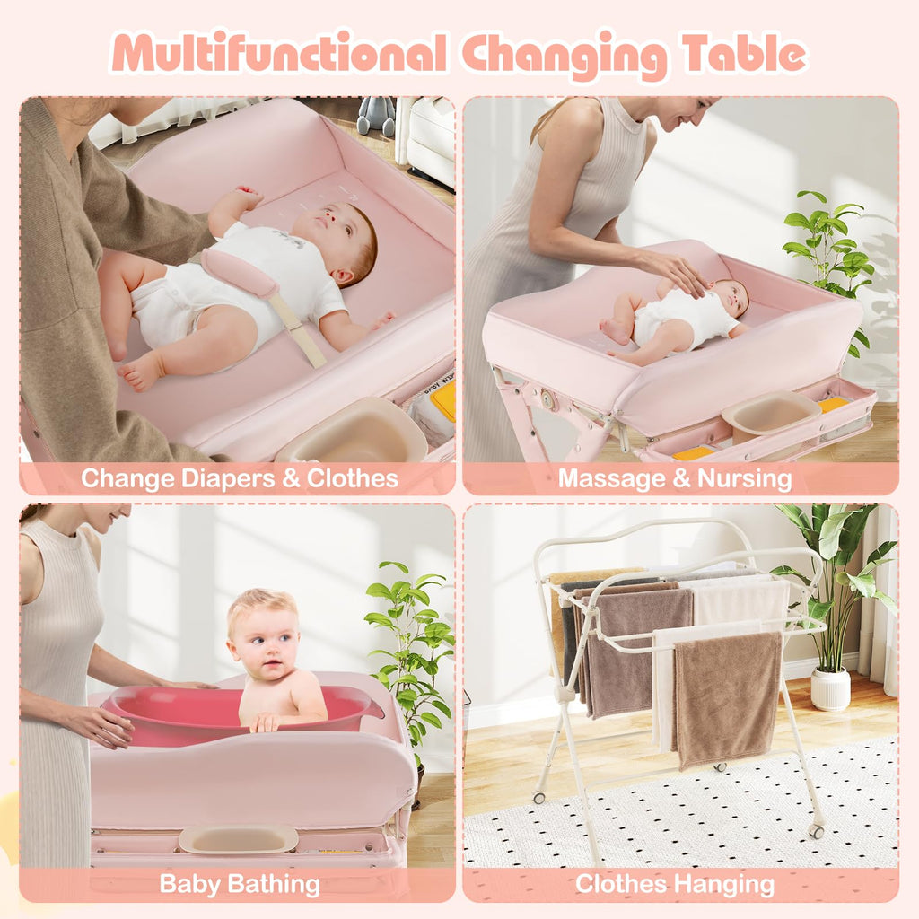 Portable Baby Changing Table with Wheels X966760