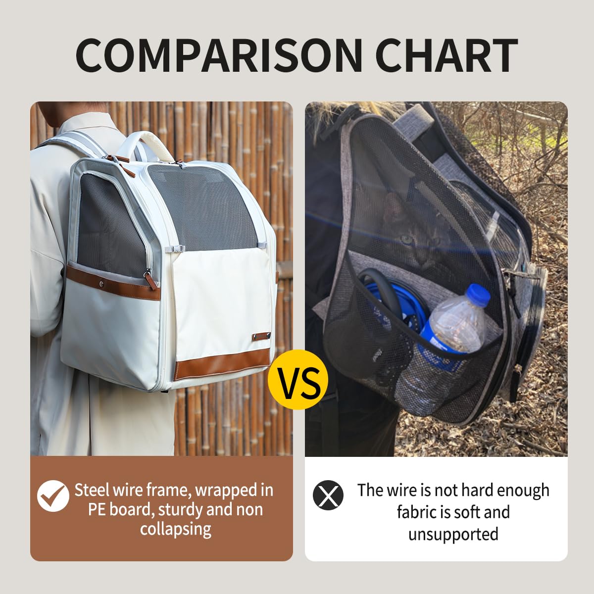 White Breathable Mesh Pet Backpack D637009