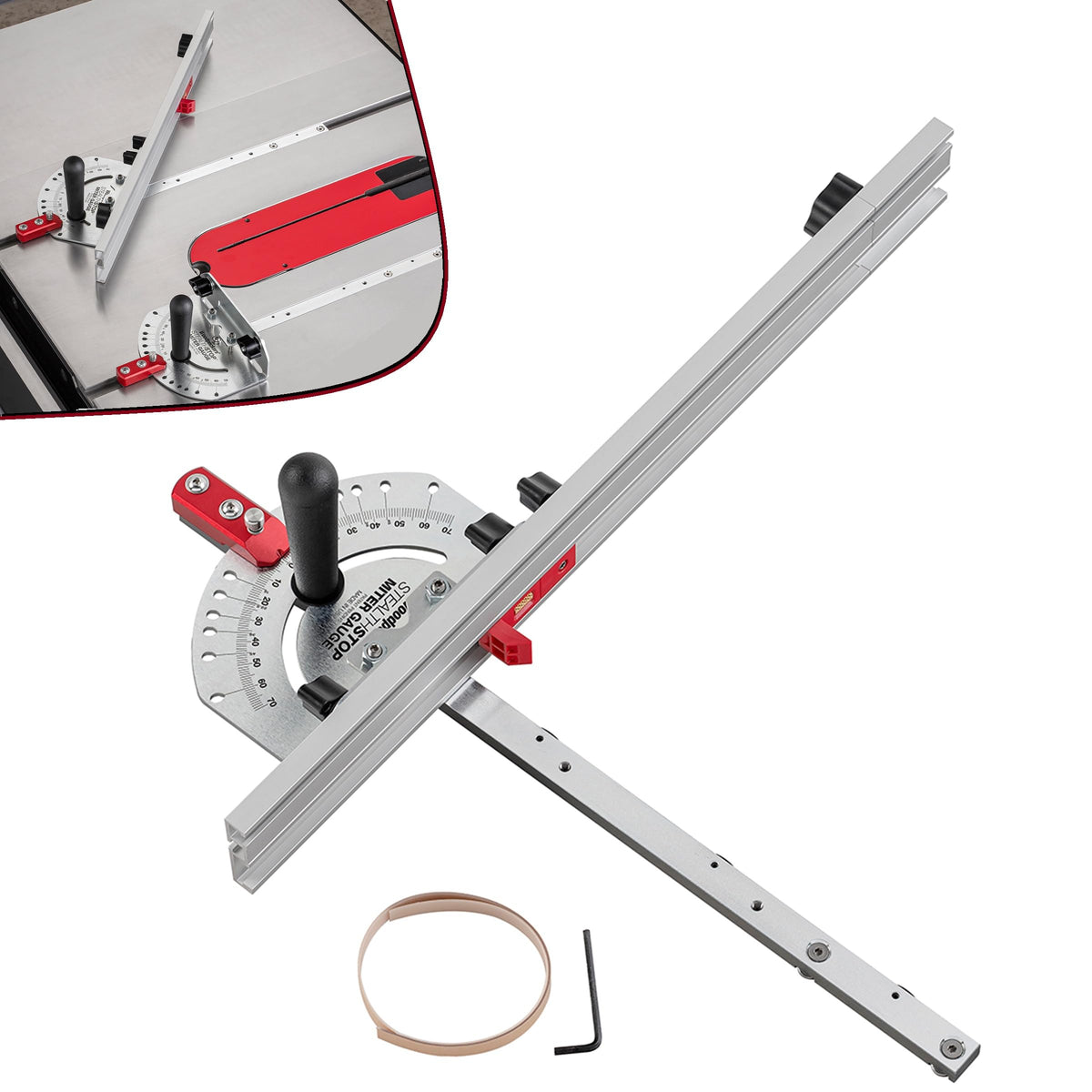 Universal Table Saw Miter Gauge with Extendable Fence A135