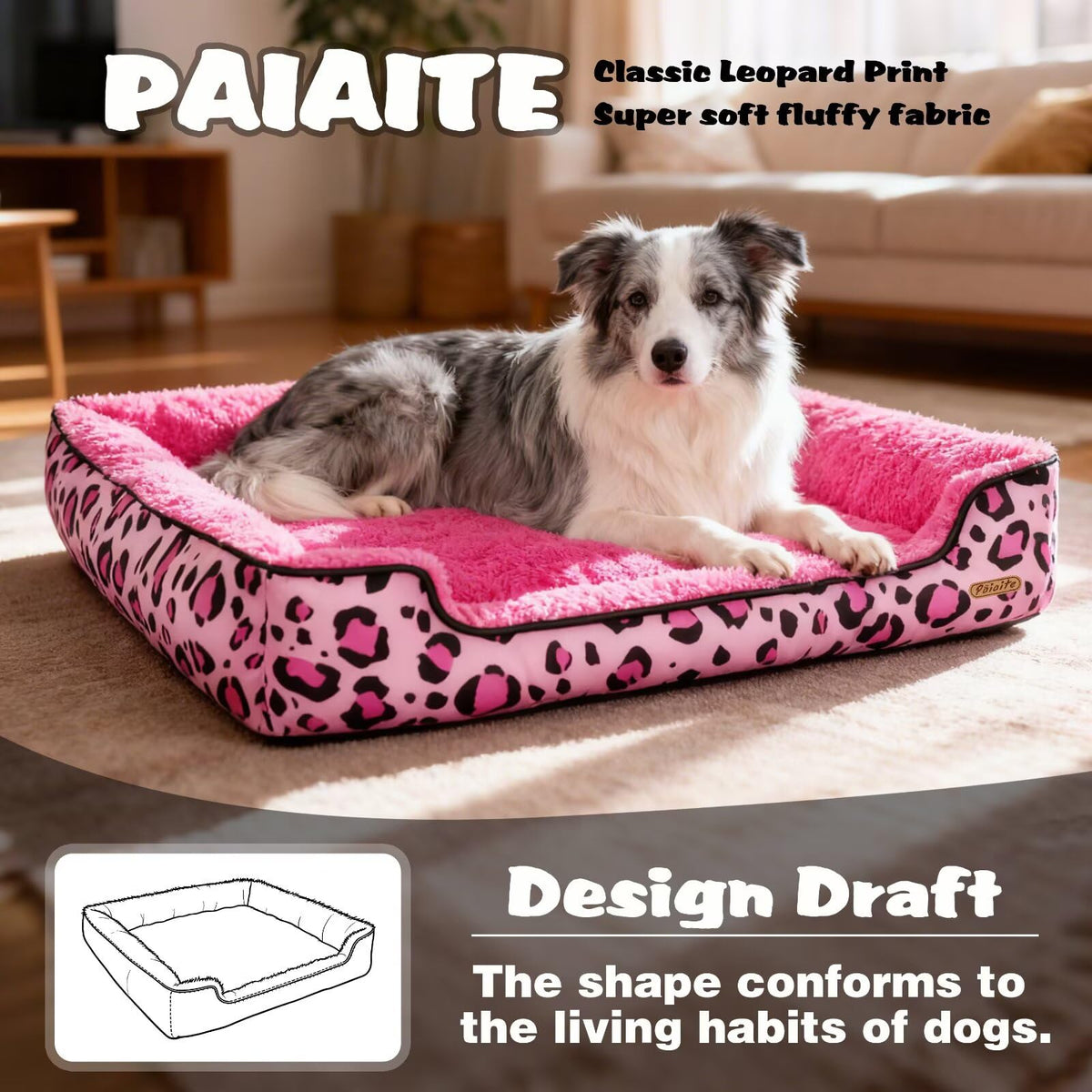 Washable Dog Bed Pink S Size P32748