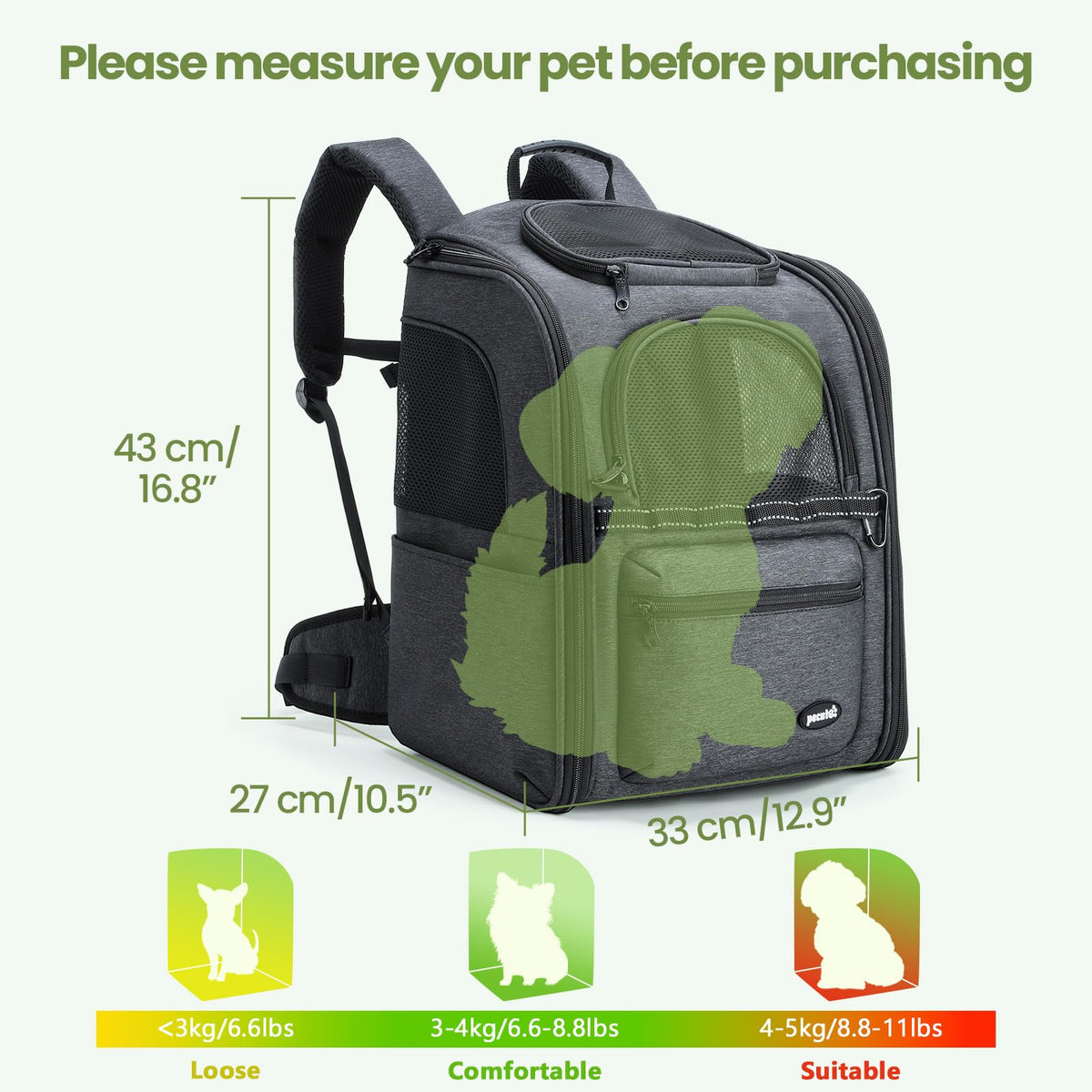 Ergonomic Breathable Cat Backpack E309562
