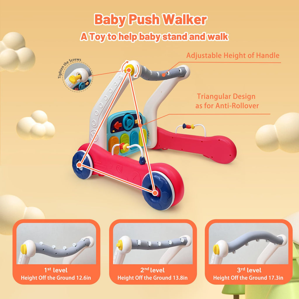 Baby Gym Play Mat & Baby Walker with Music and Light M31259