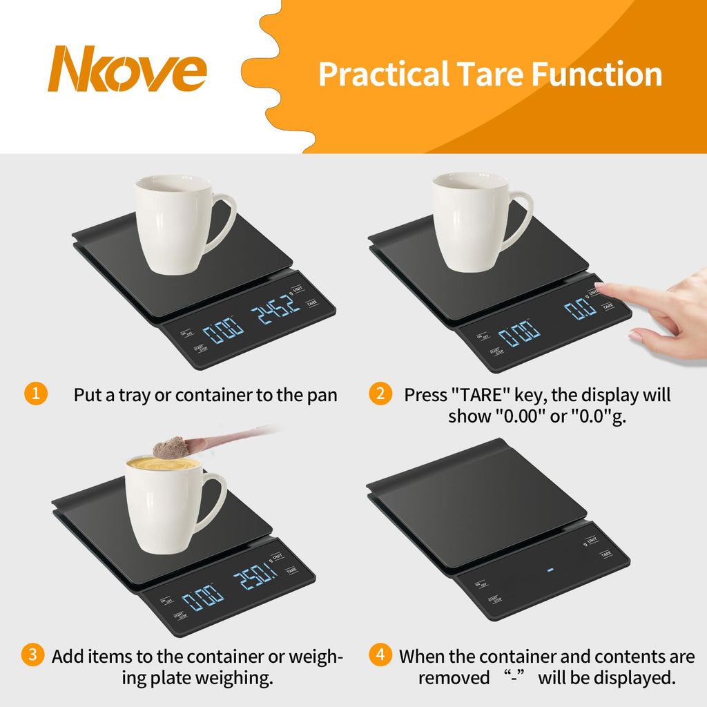 0.1g High Precision Coffee Scale with Timer W883026