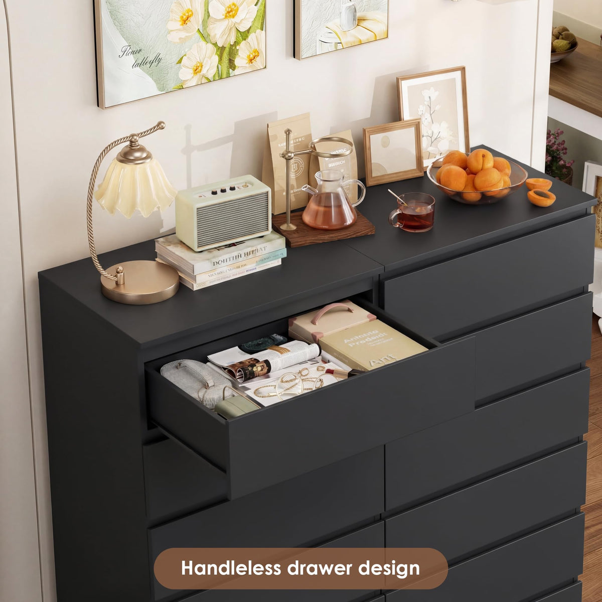 Black 6 Drawer Dresser O35489