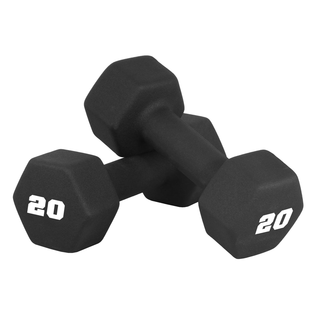 Black 20 lb Neoprene Dumbbell Pair Y5882