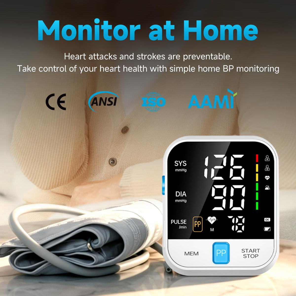 Automatic Upper Arm Blood Pressure Monitor with Large Cuff V203294