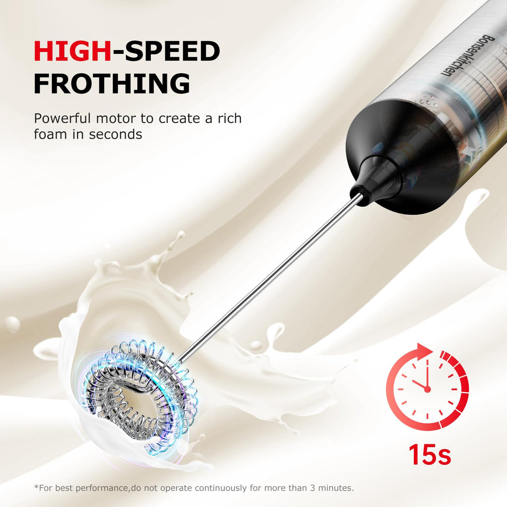 Rechargeable 3-Speed Handheld Milk Frother I7186