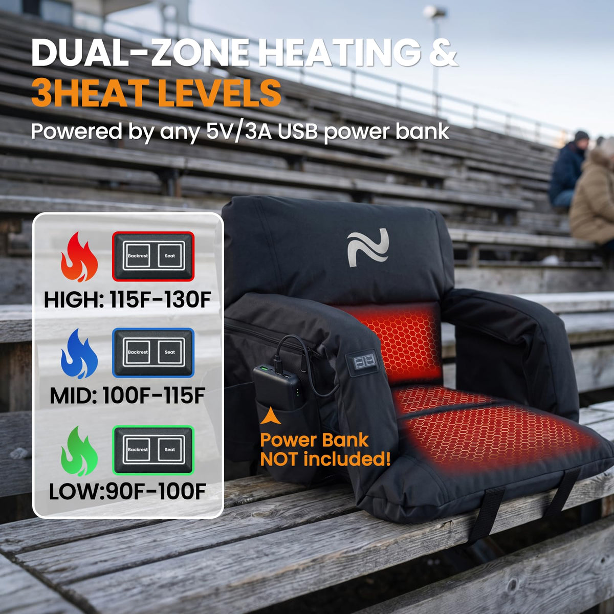 2 Pack Extra Thick Heated Stadium Seats M187790