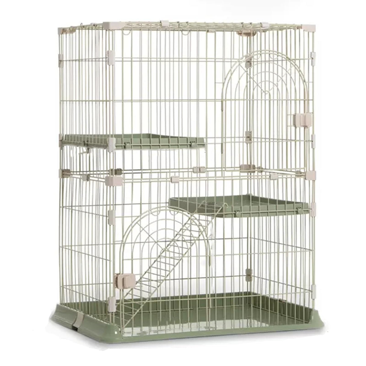 3/4-Tier Wire Cat Cage Playpen Kennel with Hammock F2864