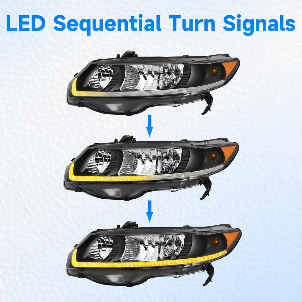 Headlight Assembly for 2006-2011 Honda Civic 2-Door Coupe R267189