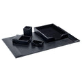 Black Bonded Leather 5-Piece Desk Set E90693