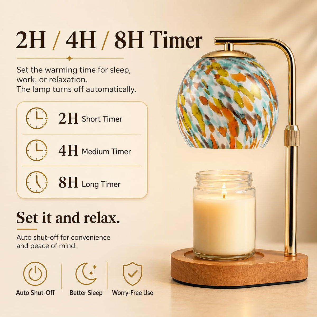 Candle Warmer Lamp with Timer and Dimmable Brightness K241099