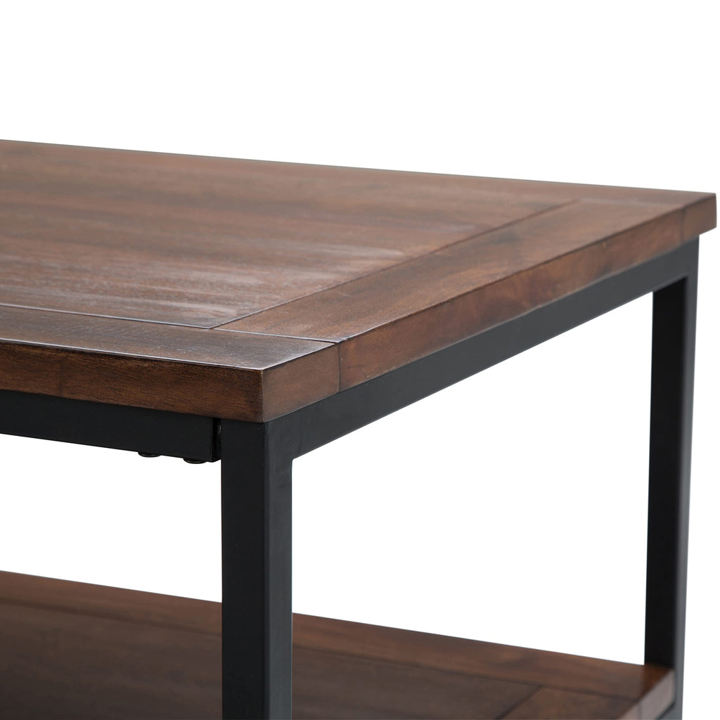 48 inch Dark Cognac Brown Mango Wood Coffee Table H649