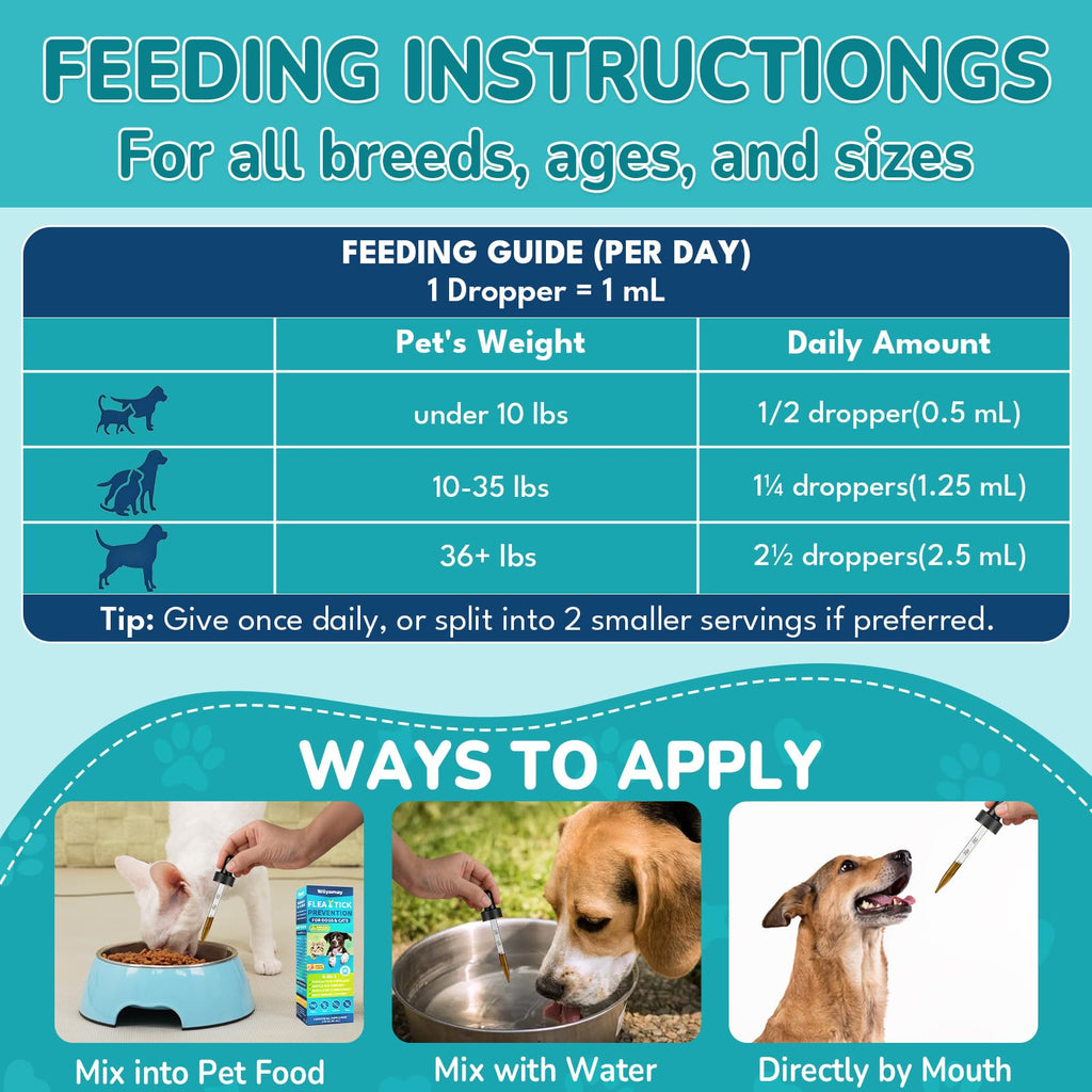 Natural Flea & Tick Prevention Bundle for Cats & Dogs, 200 Chews + Herbal Drops L773